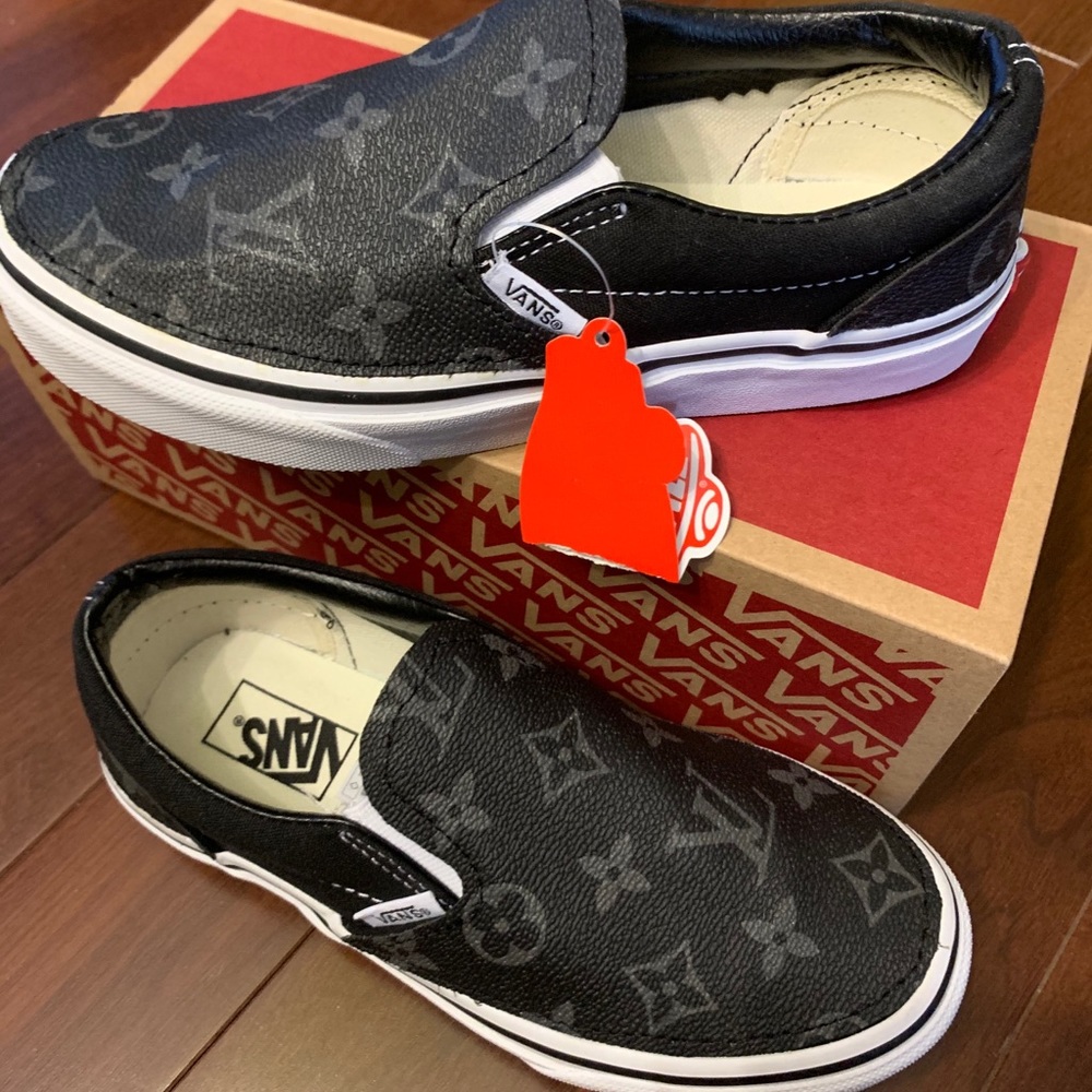 Custom Louis Vuitton canvas print vans